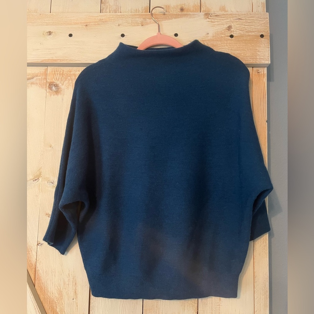 R Label | The Reset Essential Pullet Blue Cowl Neck Essential Pullover